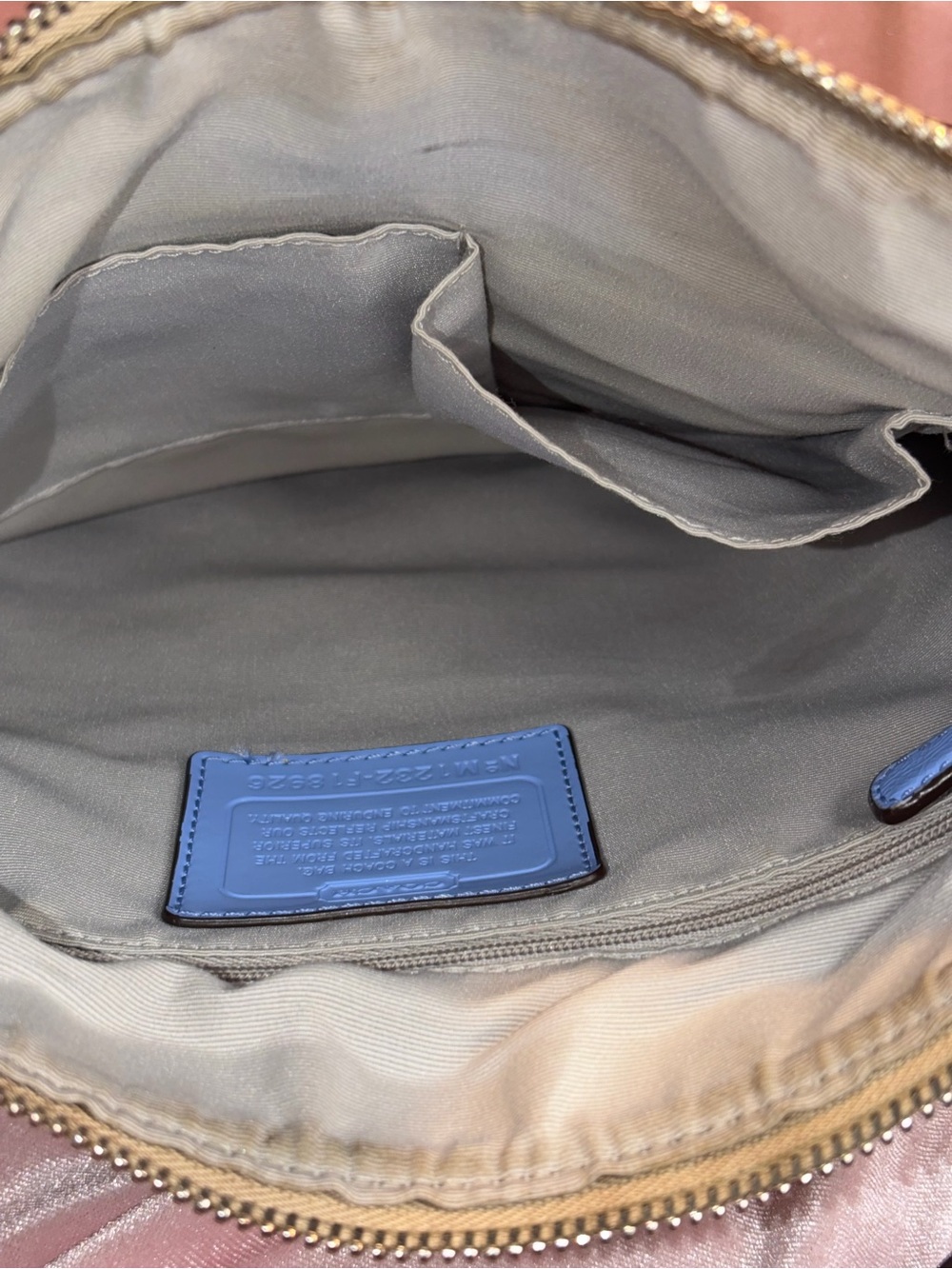Authentic Coach Peyton File Crossbody | Khaki / Cornflower Blue Leather | F18926 - Picture 7 of 8